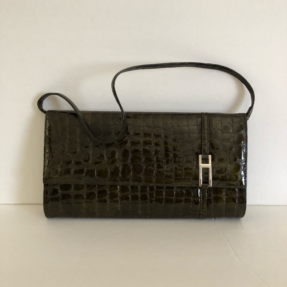 BCBGMaxAzria Dark Green Genuine Leather Handbag